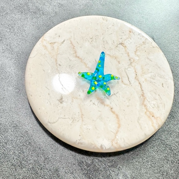 Blue And Yellow Art Glass Starfish Pendant - Picture 2 of 4